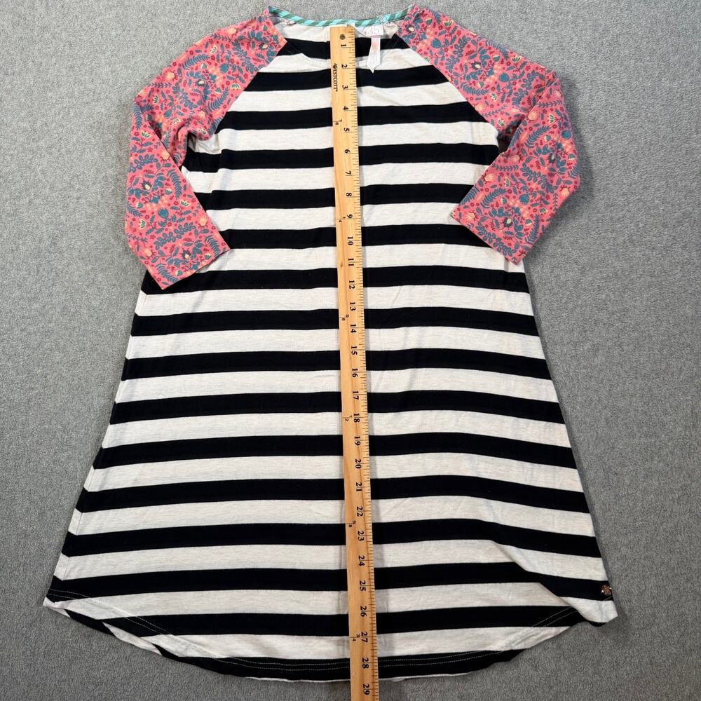 435 by Matilda Jane Girls Size 10 Striped Floral Raglan Sleeve Incantation Dress - Picture 4 of 7